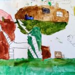 Dessin d'imagination d'enfant. Peinture à l'aquarelle- estelle meyrand