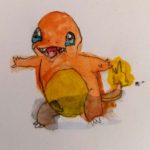 Peinture de Pokemon à l'aquarelle.
