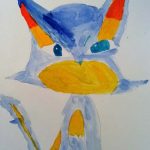 Peinture de Pokemon à l'aquarelle.