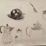 brillances - métal - fusain - dessin d'enfant