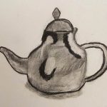brillances - métal - fusain - dessin d'enfant