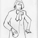 Dessins encrés - portraits réalisés par des enfants.