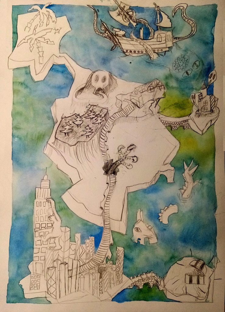 île imaginaire - illustration d'enfant -Estelle Meyrand